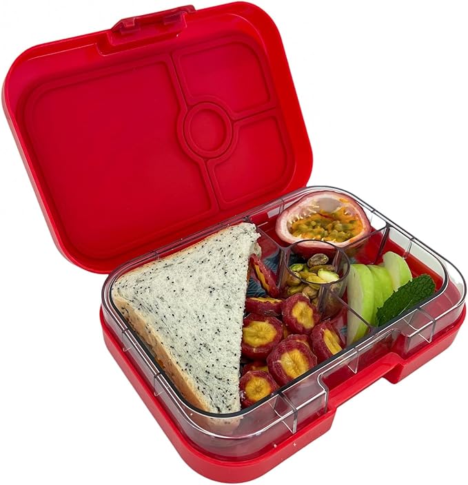 Yumbox Panino Leakproof Bento Lunch Box Container for Kids Adults (Wow Red Dino), Sandwich-friendly lunch box for kids, Easy Open Latch, Lightweight, Compact