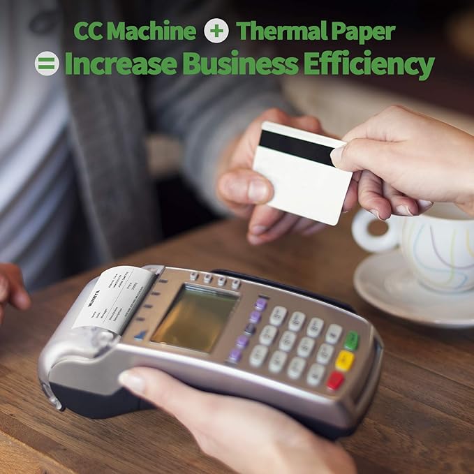 MUNBYN 2 14 x 50ft Thermal Paper (10 Rolls), BPA Free Receipt Paper, 58mm Thermal Receipt Paper Fits 58mm Mini Thermal POS Printer Square Terminal Credit Card Machines