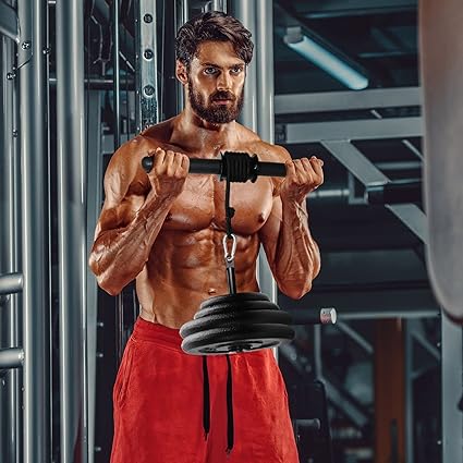 A2ZCARE Wrist and Forearm Blaster Wrist Roller and Forearm Roller - Perfect for Strength Training and Workout Fit 1-inch Standard Weight Plates