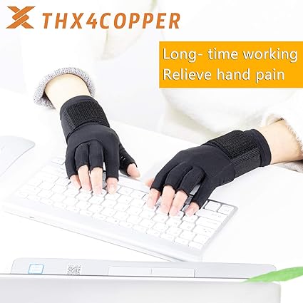 THX4COPPER Compression Arthritis Gloves with Strap,Carpal Tunnel,Typing,Support ¦