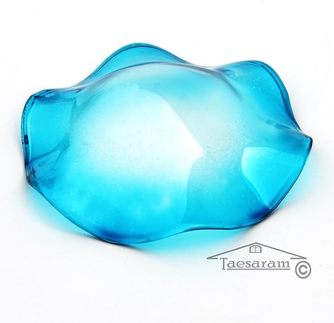 Wavy Wax Warmer Replacement Dish Vibe Color Wax Warmer Plate Scentsy Replacement Dish Glass Bowl Scentsy Warmer Tray Oil Burner Melter Scent Tart Essential Aroma(Light Blue, 3.5 inch)