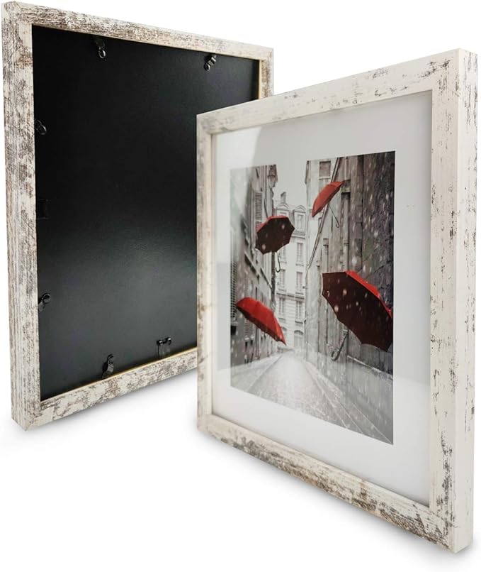 12x12 Frame Matted to Display 8x8 Photos with Mat or 12 x 12 Pictures Without Mat Rustic Photo Frames Wall Art for Living Room Wall Mounting