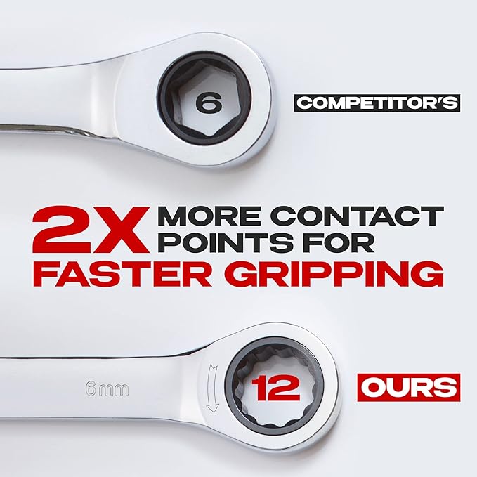 Jaeger 6 mm Ratchet Wrench with 8 Ratcheting Precision and Hardened, Polished Steel for Projects with Metric Tight Spaces