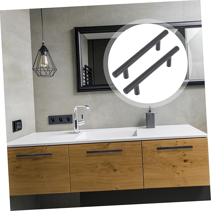 2pcs Cabinet Round Bar Handles Modern Drawer Pulls with Screws Kitchen Cabinet Hardware Easy to Install Suitable for Home and Office Use