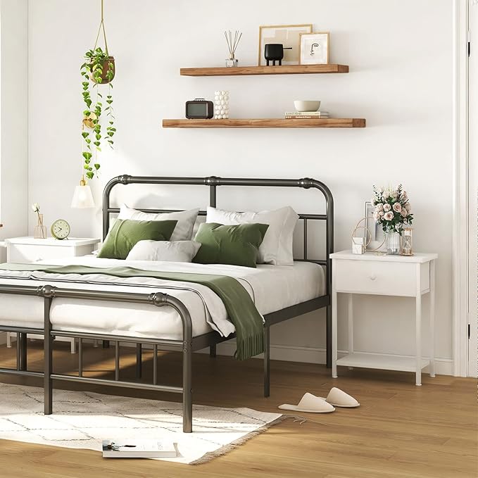 White Nightstand with Drawer, Small Night Stand with Shelf Storage End Table for Bedroom, Dorm, Modern Bedside Tables
