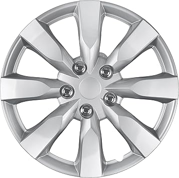 BDK (4-Pack) Premium 16" Wheel Rim Cover Hubcaps OEM Style Replacement Snap On Car Truck SUV Hub Cap - 16 Inch Set, Abs,Steel, Acrylonitrile Butadiene Styrene