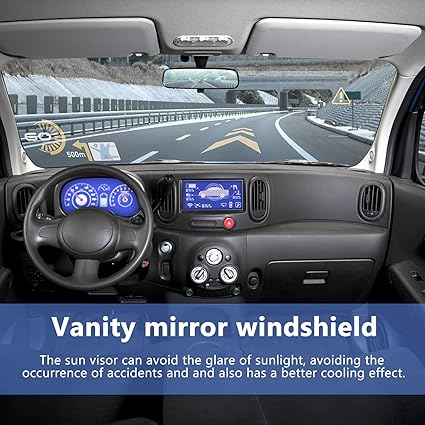 Mobestech Grey Driver Side Sun Visor with Mirror Replacement Car Interior Sun Protection Visor with Vanity Mirror