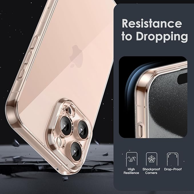 Shamo's Transparent TPU Case for iPhone 16 Pro Ultra thin, shockproof, does not yellow, scratch resistant, compatible with wireless charging, precise cutouts, grip