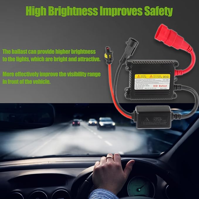 DC 12V 55W Ultrathin HID Ballast DC Xenon Lamp Ballast Automotive Headlight Stabilizer Suitable for H1 H3 H4 H7 H11 H13 9005 9006 9007 5202 880(Pack of 2pcs)