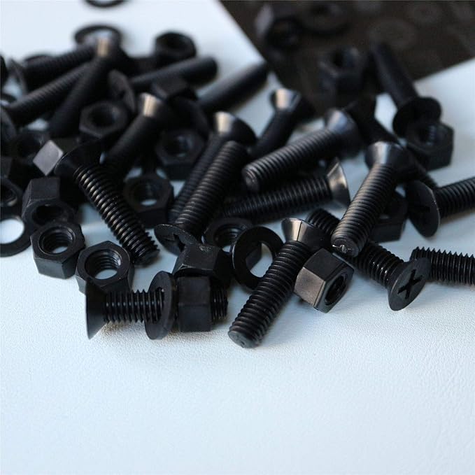 20 x Black Countersunk Screws Polypropylene (PP) Plastic Nuts and Bolts, Washers, M5 x 20mm, Anti-Corrosion, Chemical Resistant, (1364 x 2532 in)