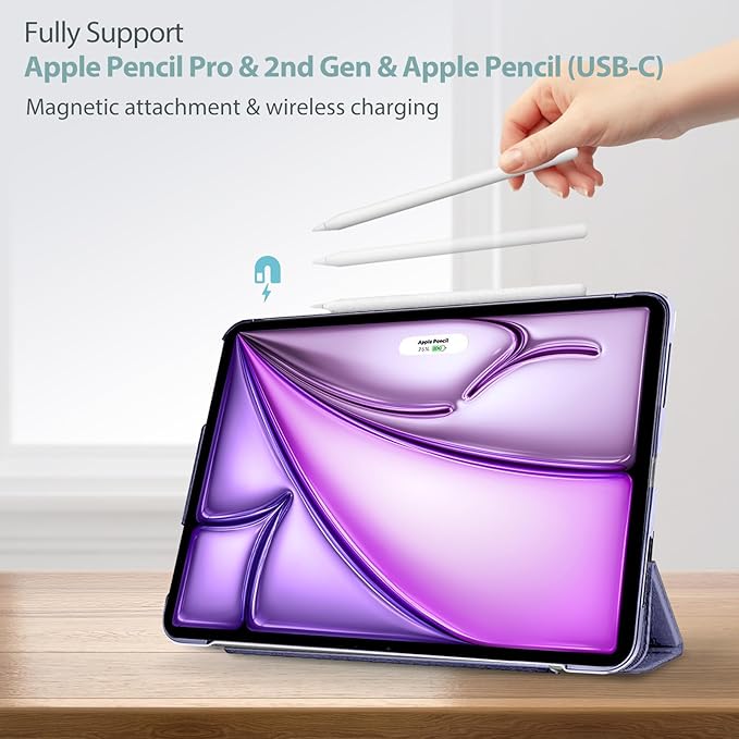 ProCase Smart Case for iPad Air 11-inch M3 M2 2025 202410.9 Air 5th 4th Generation 2022 2020, Protective Cover for Air 5 4 -Purple