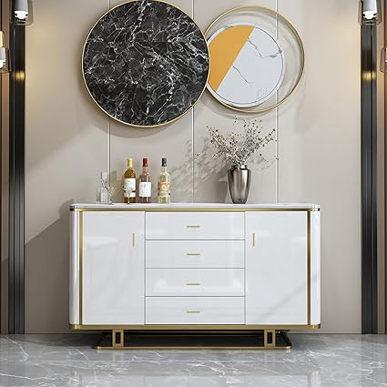 Cabinet Pulls Gold Cabinet Handles Square Drawer Pulls, 5 Pack 3-34 Inch Stainless Steel Kitchen Door Cupboard Cabinet Handles, Drawer Hardware Handles, 96mm Hole Centers