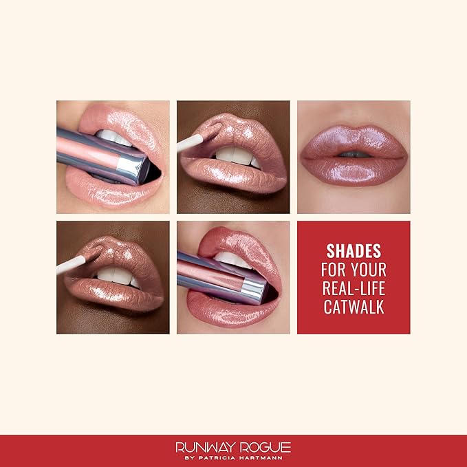 Runway Rogue LuxGloss Lip Gloss, High-Pigment Shimmery Soft Pastel-Pink Lip Gloss, Catwalk