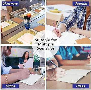 feela 30 Pack Kraft Notebooks, A5 60 Lined Pages Notebooks and Journals for Women Girls Students Making Plans Writing Memos Office School Supplies, 8.3 X 5.5 in