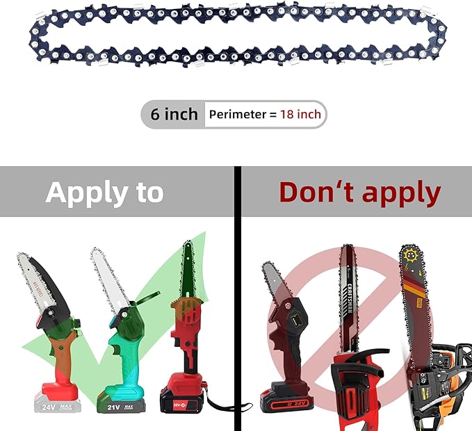 5 Pieces 6 Inch Mini Chainsaw Chain with Replacement Saw Chain Bar, 6 Inch Replacement Chains for Portable Mini Chainsaw, Guide Saw Chain for Wood Branch Cutting Mini Chainsaws (37 Drive Links)