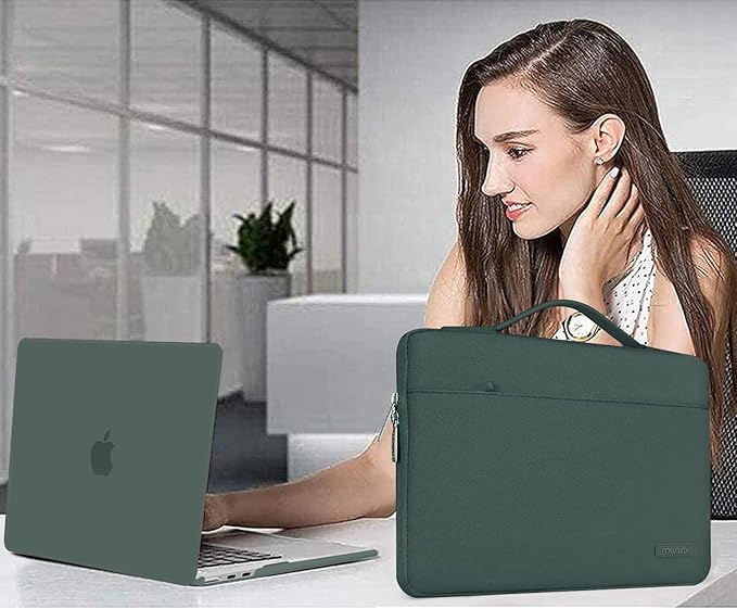 MOSISO Compatible with MacBook Air 13 inch Case 2025 2024 2023 2022 M4 A3240 M3 A3113 M2 A2681, Hard ShellSleeve BagKeyboard SkinWebcam CoverScreen Film for MacBook Air 13.6 inch, Emerald Green