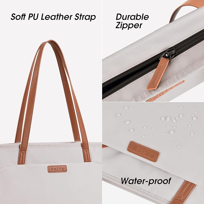 Prite Laptop Tote Bag for Women Shoulder Bag with 16Au Computer Compartment for Work Travel