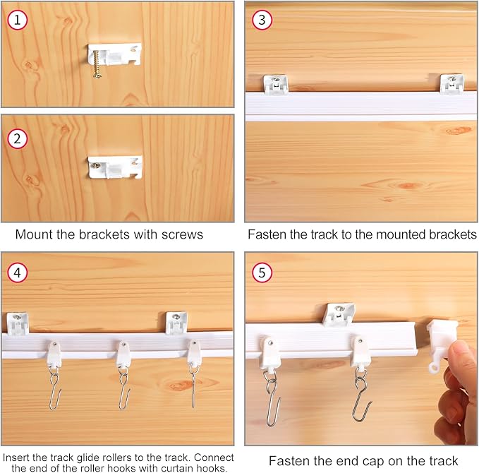 Flexible Bendable Ceiling Curtain Track, 5m (16.4ft), Ceiling Mount, for Curtain Track with Track Curtain System, RV Curtain Spacer, Curtain Ceiling Track, white