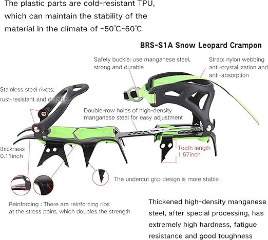 BRS HuaYe Professional Edition Fourteen Teeth Ice Crampons Winter Snow Boot Shoe Covers Gripper BRS-S1A