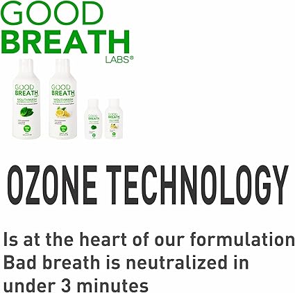 Goodbreath Mouthwash - Mint Mouth Rinse for Chronic Halitosis - New Ozone Technology Oral Rinse - Halitosis Treatment Bad Breath Neutralizer - Mouthwash for Gum Diseases - Alcohol-Free 16 Oz