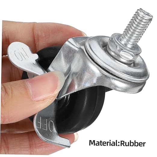 Stem Caster Wheels for Laundry Rack Rubber Wheel Replacement for Furniture Brake