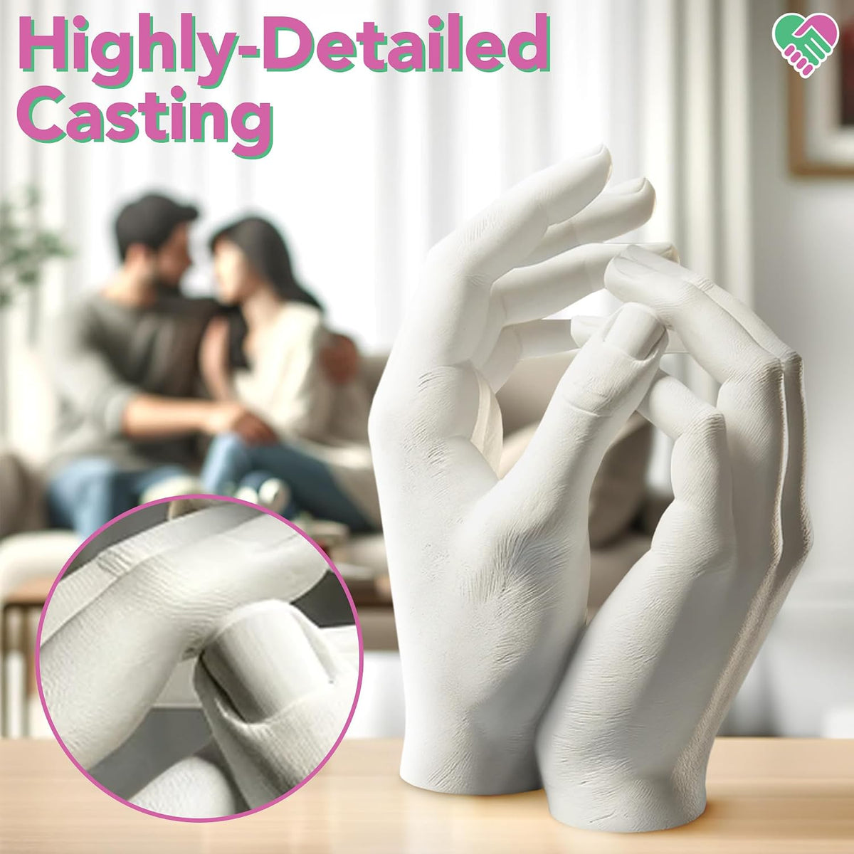 Luna Bean Hand Casting Kit - Couples, Wedding, Hand Mold Highly detailed, easy to use, fun activity for making memories; gifts for women, special occasions, milestones, and family