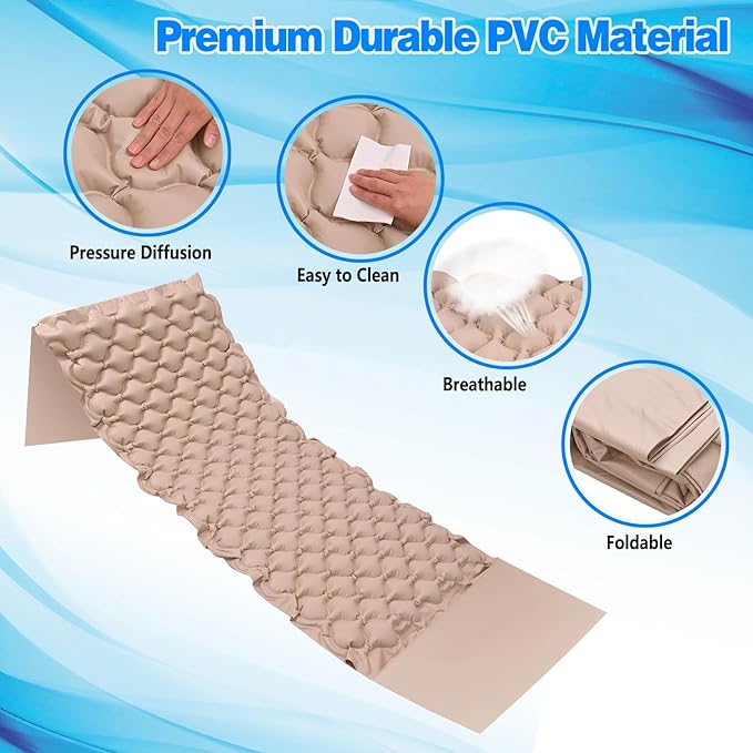 Alternate Pressure Mattress, Inflatable Mattress for Bed Sores and Pain Prevention, Heat Ulcer Resistant Cushion for Hospital Beds and Home Air Beds (Mattress Only) 94.5"x39.4"