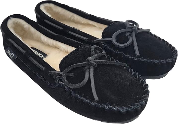 Clarks Womens Suede Moccasin Slippers