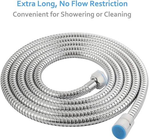 Extra Long Shower Head Hose 118", Angle Simple Stainless Steel Flexible Handheld Shower Hose, Shower Sprayer Hose No Tangles, Shower Hose Replacement 1/2" IPS, Shower Extension Hose Chrome