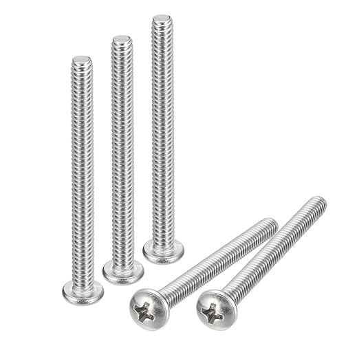 uxcell 10-24x3 Pan Head Machine Screws, 304 Stainless Steel 18-8 Screw, Phillips Drive, Fully Threaded, Bright Finish, Pack of 10