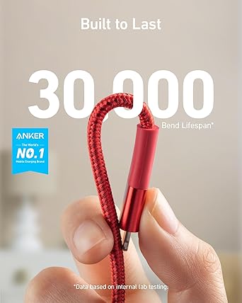 Anker Powerline+ II, USB A to Lightning Cable,MFi Certified for Flawless Compatibility with iPhone 11 Series SE/Xs/XR, and More(10FT,Red)