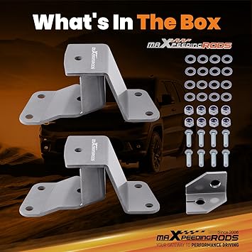 maXpeedingrods 2 Rear Drop Hanger for Chevy SilveradoGMC Sierra 1500 1988-1998, C1500 Lowering Kit 2WD