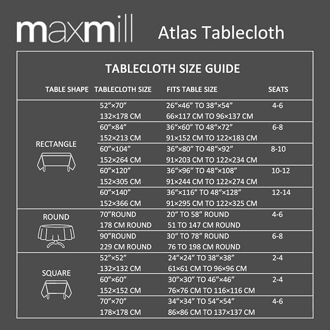 maxmill Checkered Square Tablecloth Stain Resistant Waterproof and Wrinkle Resistant Washable Heavy Weight Soft Table Cloth Gingham for Dining Room and Outdoor Use, 52 x 52 Inch Grey and White