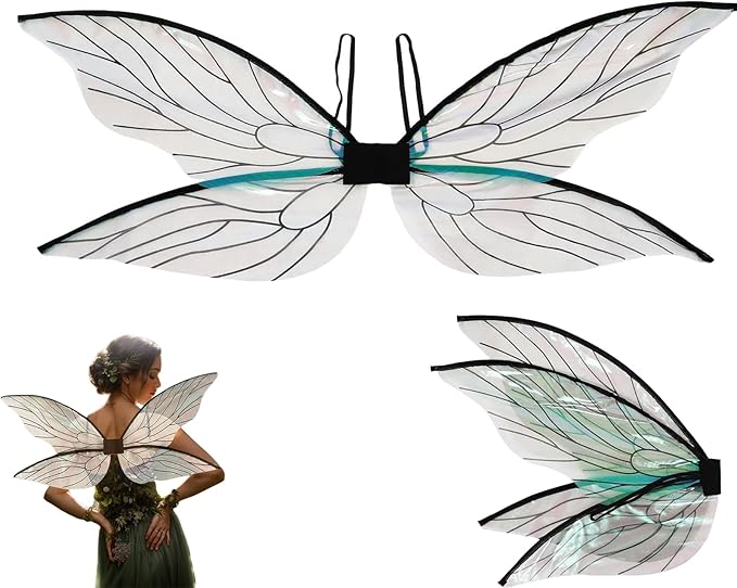 jarbins Large Fairy Wings for Girls Fairy Wings Dress Up Cosplay Wing Party Props Black Wings for Wedding Masquerade Accessory Festive Party Props