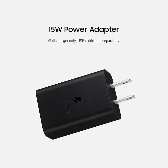 Samsung 15W Wall Charger Type C Only (Cable not Included), Black
