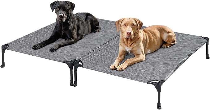 Veehoo Cooling Elevated Dog Bed, Portable Raised Pet Cot with Washable & Breathable Mesh, No-Slip Feet Durable Dog Cots Bed for Indoor & Outdoor Use, Medium, CWC1803-M