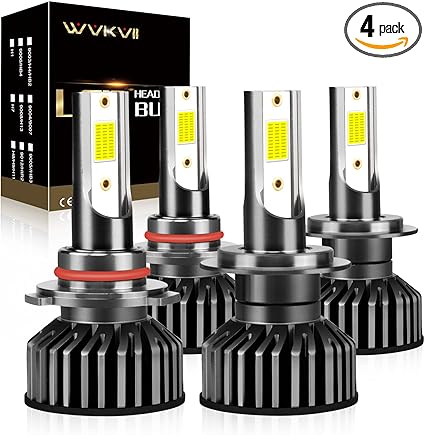 Fit For Subaru Outback (2005-2014) LED Bulbs 9005/HB3 High Beam + H7 Low Beam Led Bulbs kit, Super Bright 6000K Cool White,Pack of 4
