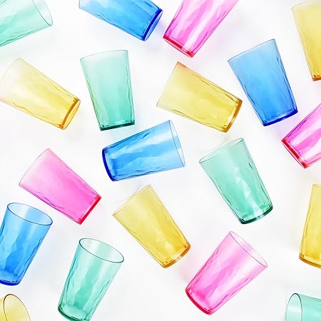 Made in Japan, 11oz Tumbler, Glasses, Cups - Set of 4 - Break-resistant Material - Non Slip - Dishwasher Safe - Made of High Grade Plastic - Gift (Green)