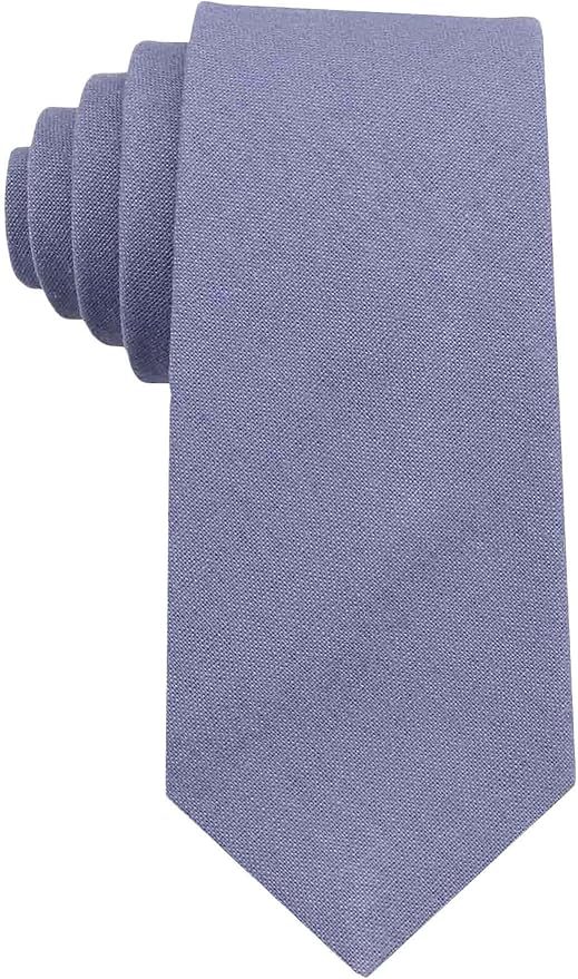 Mens Slim Width Color Linen Neckties - Standard and Extra Long Tie