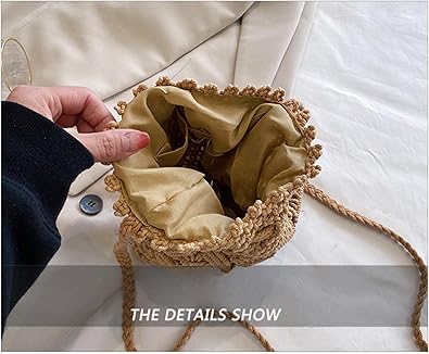 Women's Woven Crossbody Bag, Fashion Bucket Bag, Fashion Shopping Bag, Trendy Beach Bag