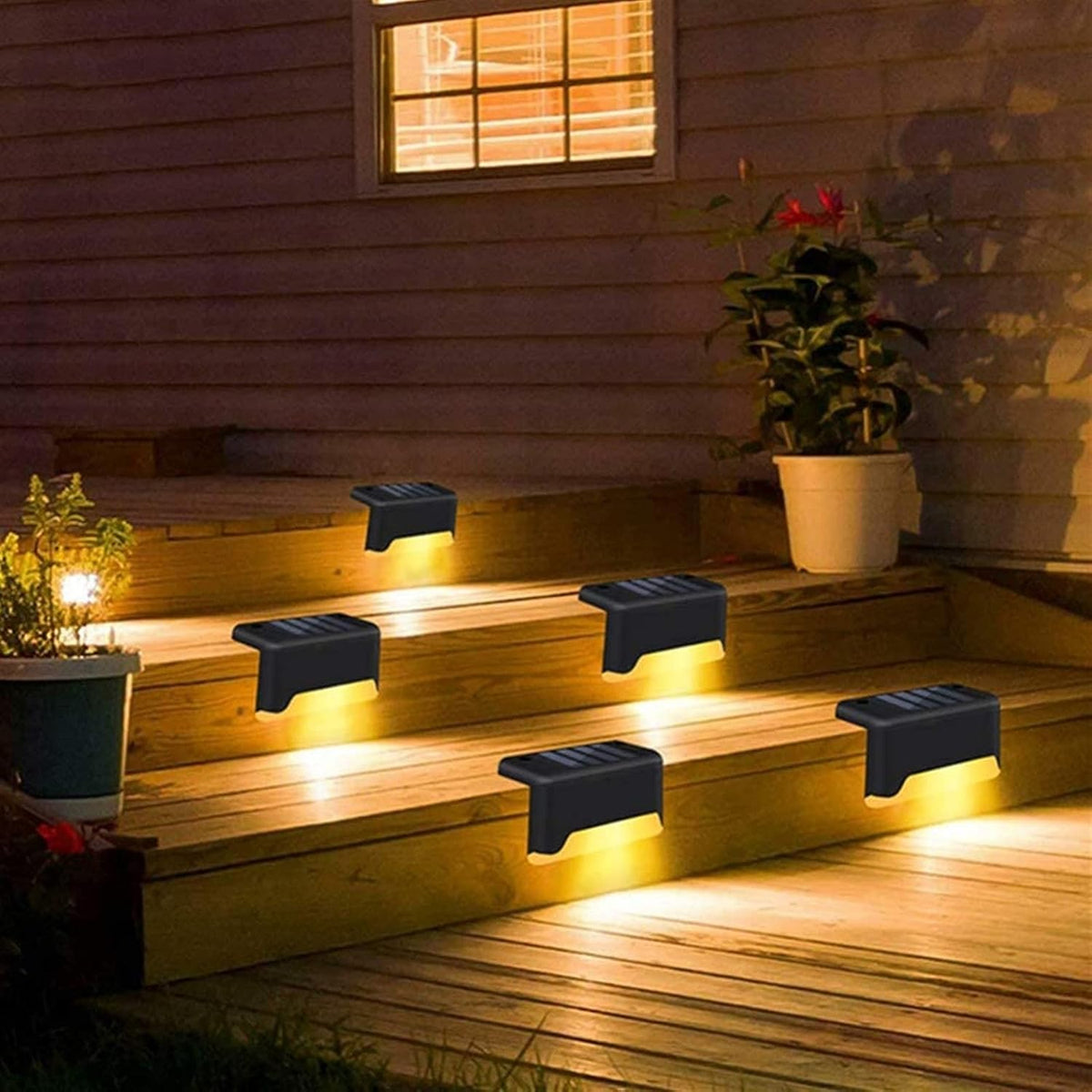 LightOutdoor, 16/pcs LED Solar Lamp Path Stair Outdoor Waterproof Wall Light Garden Landscape Step Stair Deck Lights Balcony Fence Lights