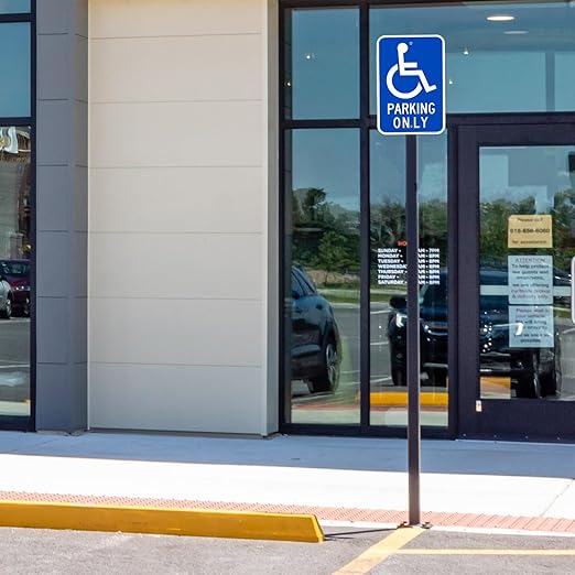 SmartSign Basics Handicap Parking Sign | 12" x 18" Engineer Grade Reflective 120 mil ACM, Reserved Parking Signs for Handicapped Only, Made in USA