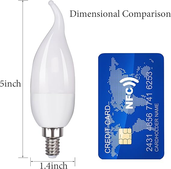 E12 Flame Bulbs 2 Packs, 3 Mode LED Candelabra 2.0 Watt Warm White Chandelier 1800k Candle Light Bulbs, Flame Tip for Christmas Party Decorations