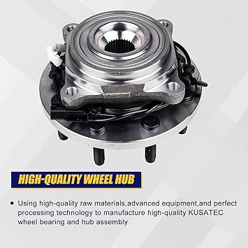 KUSATEC 515162 Front 2PCS Wheel Hub and Bearing Assembly Compatible with Ram 2500 3500 Pickup, 2013 2014 2015 2016 2017 2018, 8 Lug Bolts wABS