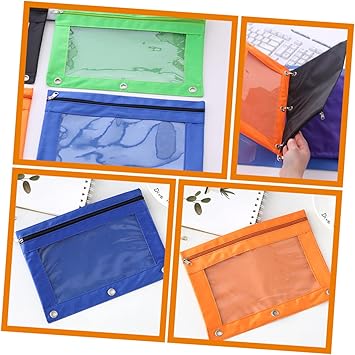 Detachable Binder Pencil Pouch Zipper Pen Holders Pencil Bag Binder Pencil Case for Office