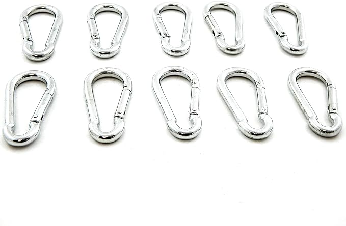 Red Hound Auto Steel Spring Snap Quick Link Carabiner Hook Clip 2-38 Inches Length - Medium Duty 130 Pound - 732 Inches Thick