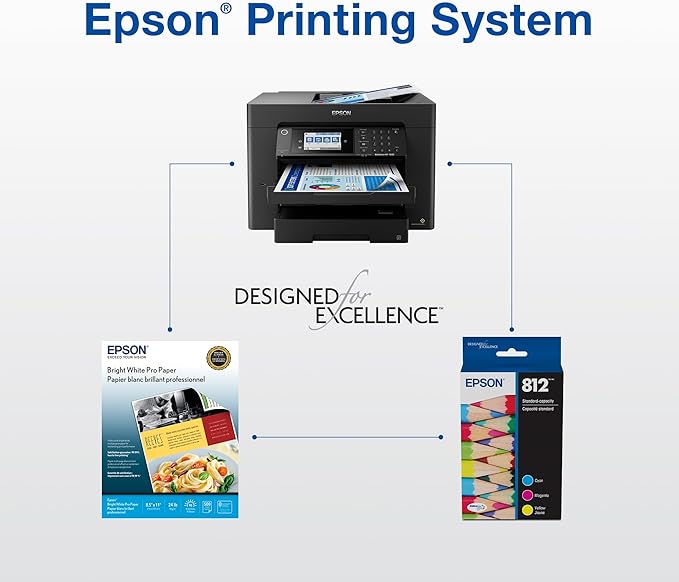 EPSON 812 DURABrite Ultra Ink High Capacity Cyan Cartridge (T812XL220-S) Works with WorkForce Pro WF-7310, WF-7820, WF-7840, WorkForce EC-C7000