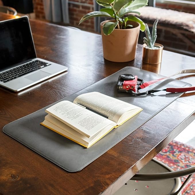 Londo Leather Extended Mouse Pad a Large Desk Mat for Office Gaming, Smooth Writing Surface, Non-Slip Base, Durable Stylish Workspace Accessory