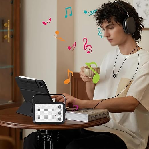 Mini Guitar Amp 3W Portable Guitar Speaker DC 9V MP3 Playback Stereo Headphone Output Lightweight for Wood Guitar Ukulele Erhu Violin Volume and Tone Distortion Gain Adjustment