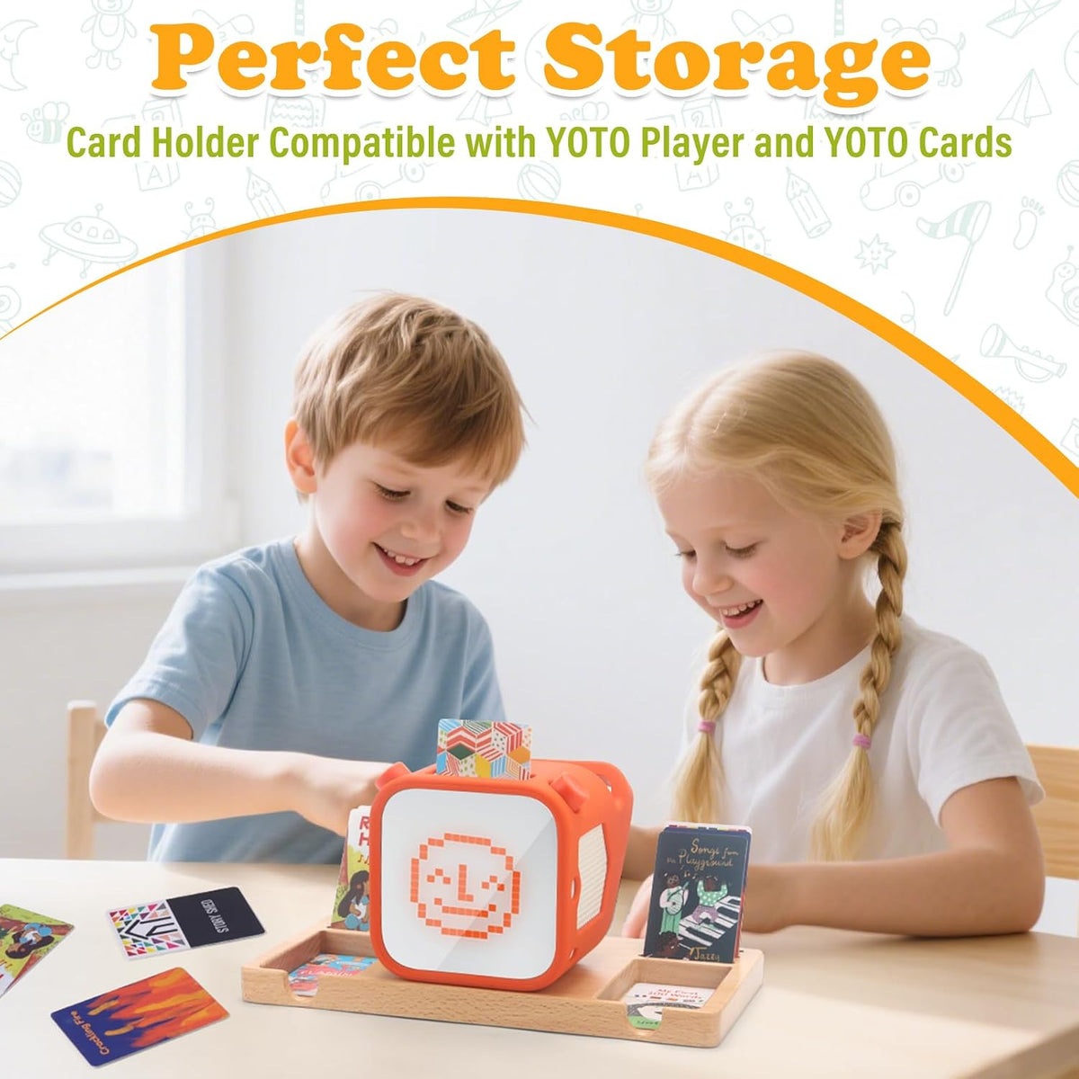Card Holder Compatible with YOTO Player and YOTO Cards, Music Player for Kids YOTO Stories Music Cards Storage Accessory with 8 Card Slots